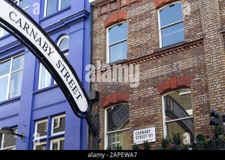 Carnaby Straße Zeichen Stockfoto