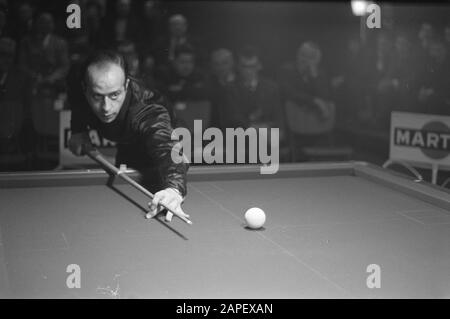 Billard zur Europameisterschaft Aker Kader 71/2 in der Marinekantine in den Helder. 5, 6, 7, 8 Galvez Datum: 27. Februar 1963 Ort: Den Helder Schlüsselwörter: Biljarten, CHAMPIES Personenname: Galvez Stockfoto