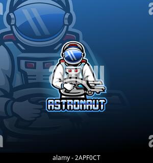 Galaxy Astronaut esport Maskottchen logo Stock Vektor