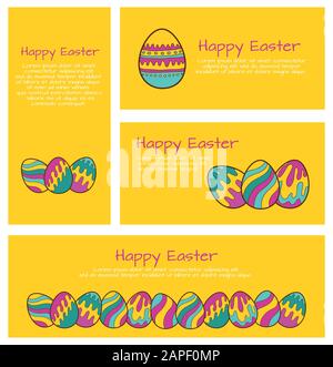 Set von Osterkarten und Bannern Stock Vektor