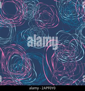 Abstraktes nahtloses Vektormuster mit Scribbles. Strukturvorlage Stock Vektor