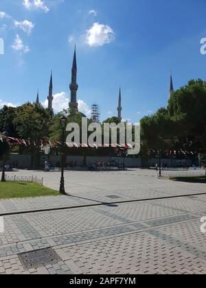 Blick auf das Hippodrom, Istanbul, Türkei Stockfoto