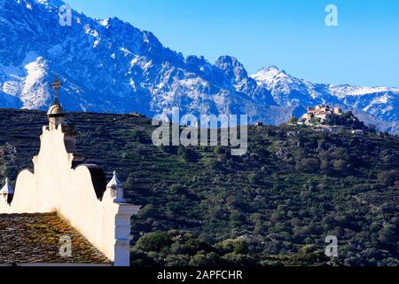 Blick Richtung Sant'Antonino, Balagne, Korsika Stockfoto