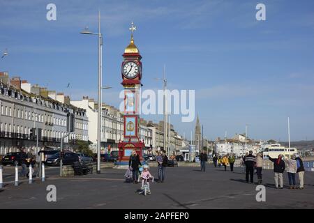 Schöne georgische Uhrenpromenade, Badeort und Stadt weymouth, Südküste, england, Großbritannien, gb Stockfoto