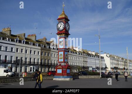 Schöne georgische Uhrenpromenade, Badeort und Stadt weymouth, Südküste, england, Großbritannien, gb Stockfoto