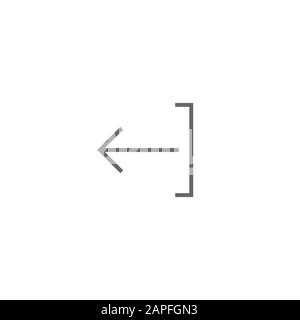 Beenden oder Abmelden, Symbol Abmelden. Isoliert auf weißem, schwarzem, nach rechts dünner Pfeil mit Halterung. Symbol Abmelden. Profil, Benutzerzeichen. Pfeil im Feld beenden, exportieren, f. Stock Vektor