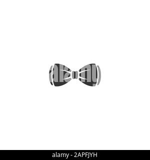 Gentleman Bow Tie Icon isoliert auf weißem Hintergrund. Silhouette der Krawatte des Mannes. Schwarzes Retro, Vintage-Zeichen. Isoliert auf weiß. Vektor flach illustriert Stock Vektor