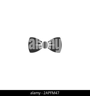 Gentleman Bow Tie Icon isoliert auf weißem Hintergrund. Silhouette der Krawatte des Mannes. Schwarzes Retro, Vintage-Zeichen. Isoliert auf weiß. Vektor flach illustriert Stock Vektor