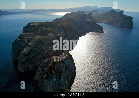 Leuchtturm, Cap Formentor, Tramuntana-gebirge, Mallorca, Balearen, Spanien Stockfoto