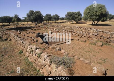 der heilige Brunnen, Nuraghen Komplex von Santa Cristina, Paulilatino, Sardinien, Italien Stockfoto