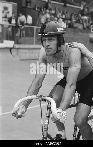 Radweltmeisterschaften 1979 im Olympiastadion Amsterdam, Stayering für Profis Beschreibung: Cees Stam Datum: 2. September 1979 Ort: Amsterdam, Noord-Holland Schlagwörter: Porträts, Sport, Radsport persönlicher Name: Stamm, Cees Stockfoto