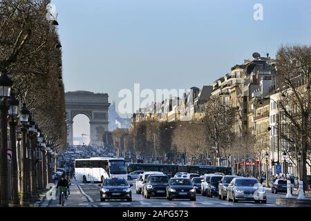 Champs Elysée im Winter - Paris - Frankreich Stockfoto