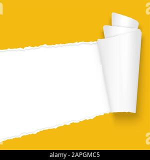 Vektor der Riss geöffnet Papier Orange gefärbt Stock Vektor