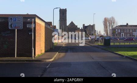 Alberto Street, Stockton-on-Tees, das laut dem United States Geological Survey das Herz des Erdbebens am Donnerstagmorgen war. Stockfoto