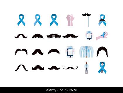 Arzt Symbol Set Design der medizinischen Nothilfe Untersuchung Klinik und Patient Thema Vektor-Illustration Stock Vektor