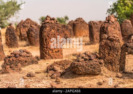 Die Steinreise von Wassu, UNESCO Welterbe in Wassu, Gambia, Westafrika, Wassu Stone Circles, UNESCO-Welterbe in Wassu, Gambia, Westafrika, Stockfoto