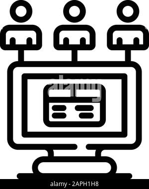 Netzwerksymbol für das Remarketing, Gliederungsstil Stock Vektor