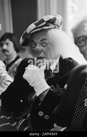 Russischer Staatszirkus in Amsterdam Beschreibung: Der Clown Popov Datum: 30. Juli 1979 Ort: Amsterdam, Noord-Holland Schlüsselwörter: Zirkusse, Clowns, Porträts Personenname: Popov, Oleg Stockfoto