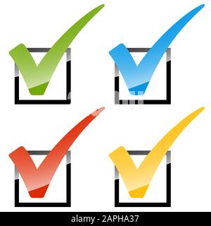 Sammlung verschiedener Haken in vier Farben Stock Vektor