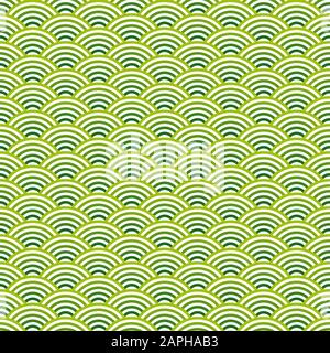Vektor der nahtlosen abstrakten Wellen Hintergrund grün gefärbt Stock Vektor