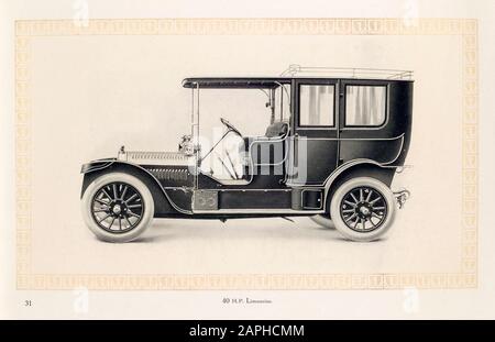 Oldtimer, Benz Motorwagen, Automobil, 40 ps Limousine, aus dem Benz & Co Katalog, Illustration von 1909 Stockfoto