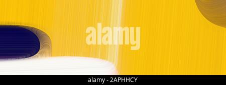 Banner-Hintergrundgrafik mit eleganter kurviger Drallkurve Hintergrunddarstellung mit leuchtendem Orange, sehr dunkelblau und bernsteinfarben Farben. Stockfoto