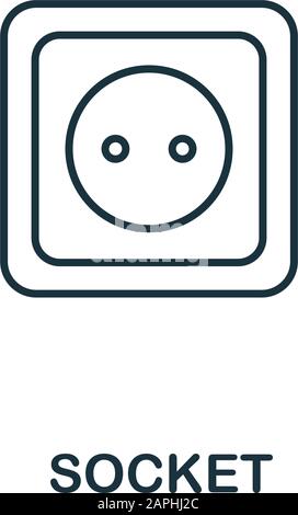 Symbol für die Sockelleitung. Thin Style Element aus der Bau-Tools Icons Sammlung. Umriss Socket-Symbol für Computer und Mobiltelefon. Symbol, Logo-Vektor Stock Vektor