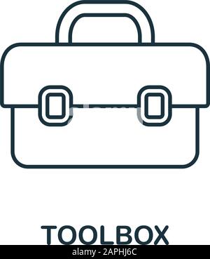 Symbol für Toolbox-Linie. Thin Style Element aus der Bau-Tools Icons Sammlung. Umriss Toolbox Symbol für Computer und Handy. Symbol, Logo-Vektor Stock Vektor