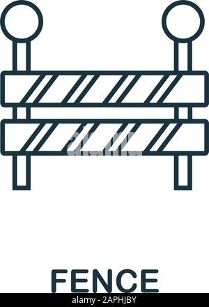 Symbol für Zaunlinie. Dünnes Element aus der Sammlung von Symbolen für Konstruktionswerkzeuge. Gliederzaunsymbol für Computer und Mobilgeräte. Symbol, Logo-Vektorgrafiken Stock Vektor