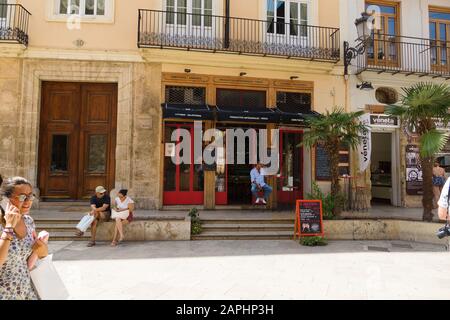 Valencia, Spanien - 07 August, 2018: Valencia ist eine der größten und lebhaftesten Städte in Spanien. Es ist diese Stadt im süd-östlichen Teil o entfernt Stockfoto