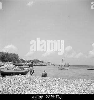 Reise nach Suriname und die niederländischen Antillen Beschreibung: De Piscaderabaai am Curaçao Datum: 1947 Ort: Curaçao Schlüsselwörter: Strände Stockfoto