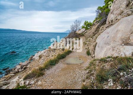 Baska voda, Promajna, Krvavica, Makarska Stockfoto