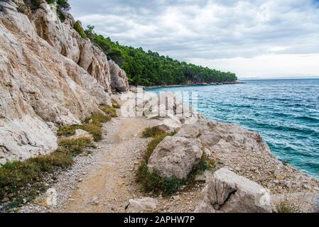 Baska voda, Promajna, Krvavica, Makarska Stockfoto