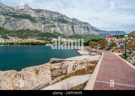 Baska voda, Promajna, Krvavica, Makarska Stockfoto