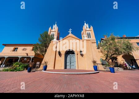 Albuquerque, 5. Oktober: Außenansicht der Kirche San Felipe de Neri am 5. Oktober 2019 in Albuquerque, New Mexico Stockfoto