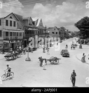 Reise nach Suriname und die niederländischen Antillen Beschreibung: De Spanhoek in Paramaribo Datum: 1947 Ort: Paramaribo, Suriname Stockfoto