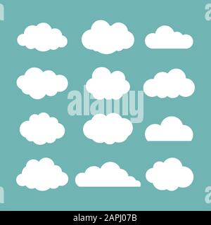 Symbol "Wolken", Vektorgrafiken. Cloud-Symbol oder -Logo, verschiedene Clouds Stock Vektor