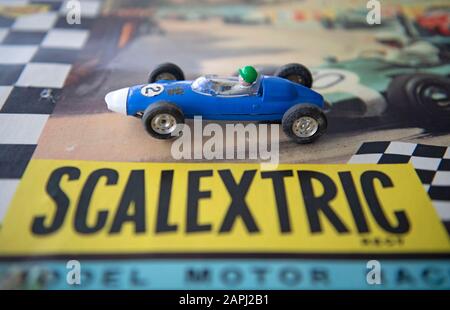 Scalextric Model Rennwagenspiel der 1960er Jahre von Triang in Großbritannien. Stockfoto