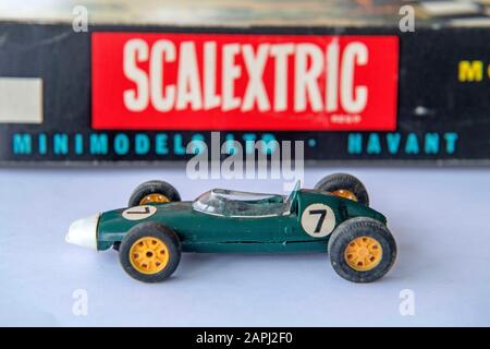 Scalextric Model Rennwagenspiel der 1960er Jahre von Triang in Großbritannien. Stockfoto