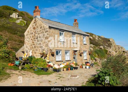 Fishermans Cottage Penberth Cove Stockfoto