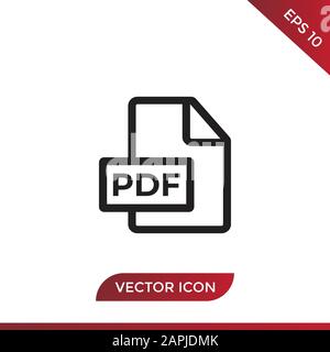 PDF-Vektor Symbol im modernen Stil für Website und mobile App Stock Vektor