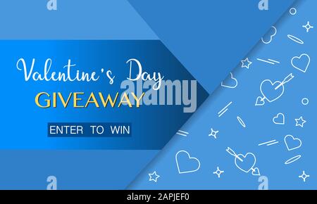 Vector Illustration Valentinstag Verkauf Giveaway Vorlage geben Sie ein, um zu gewinnen Shopping Hintergrund Big Sale Angebot Preissenkung Werbung Kauf Rabattwerbung Stock Vektor