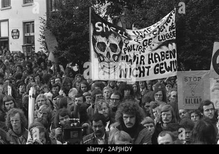 Demonstration in Kalkar gegen den Bau Schnellzüchterreaktor; deutsche Banner Datum: 28. September 1974 Schlagwörter: SPANTS, Demonstrationen Personenname: Kalkar Stockfoto