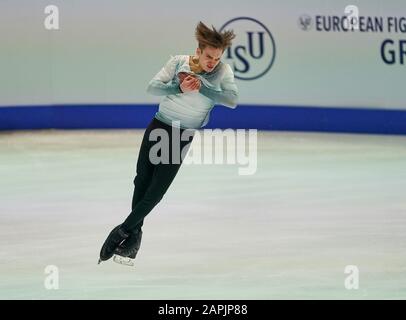 Steiermarkhalle, Graz, Österreich. Januar 2020. Vladimir Litvintsev aus Aserbaidschan bei Den Männern Freies Skating bei ISU European Figure Skating Championats in der Steiermarkhalle, in Graz, Österreich. Kredit: CSM/Alamy Live News Stockfoto