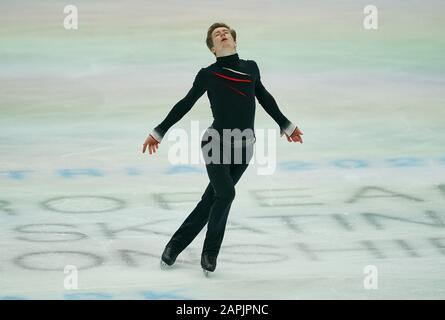 Steiermarkhalle, Graz, Österreich. Januar 2020. Alexander Samarin aus Russland bei Den Herren Freies Skating bei ISU European Figure Skating Championats in der Steiermarkhalle, in Graz, Österreich. Kredit: CSM/Alamy Live News Stockfoto