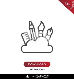 Symbolvektor für Designtools. Einfache Designtools zeichnen sich durch modernen Designstil für Websites und mobile Apps aus. EPS10 Stock Vektor