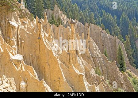 Naturerdpyramiden in Renon, Ritten, Südtirol, Italien Stockfoto