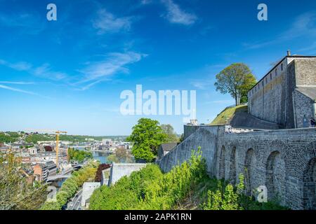 NAMUR, Stadt in Belgien am Fluss Meuse, Wallonische Region, Blick von der Zitadelle Stockfoto