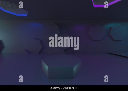 3D-Darstellung von Hintergründen abstrakt. 3D-Darstellung einfacher Geometrischer Darstellung Stockfoto