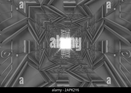 3D-Darstellung von Hintergründen abstrakt. 3D-Darstellung einfacher Geometrischer Darstellung Stockfoto